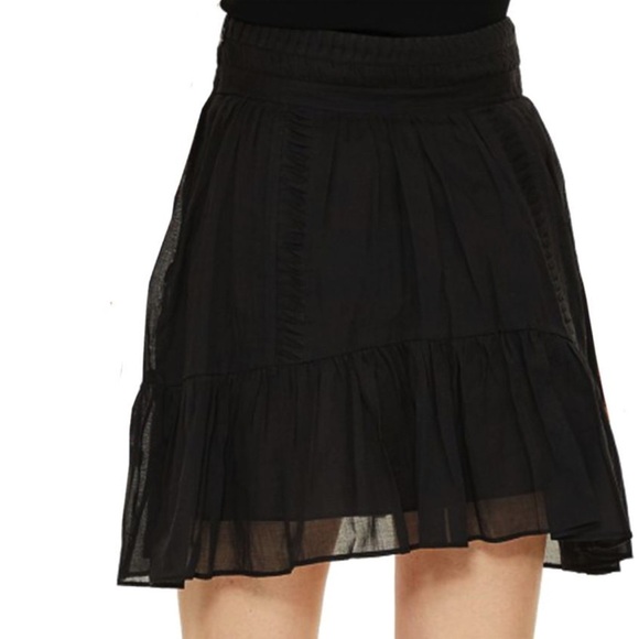 NWT ISABEL MARANT ÉTOILE Laraya Ruffle Cotton Mini Skirt Black 6 - Picture 2 of 7